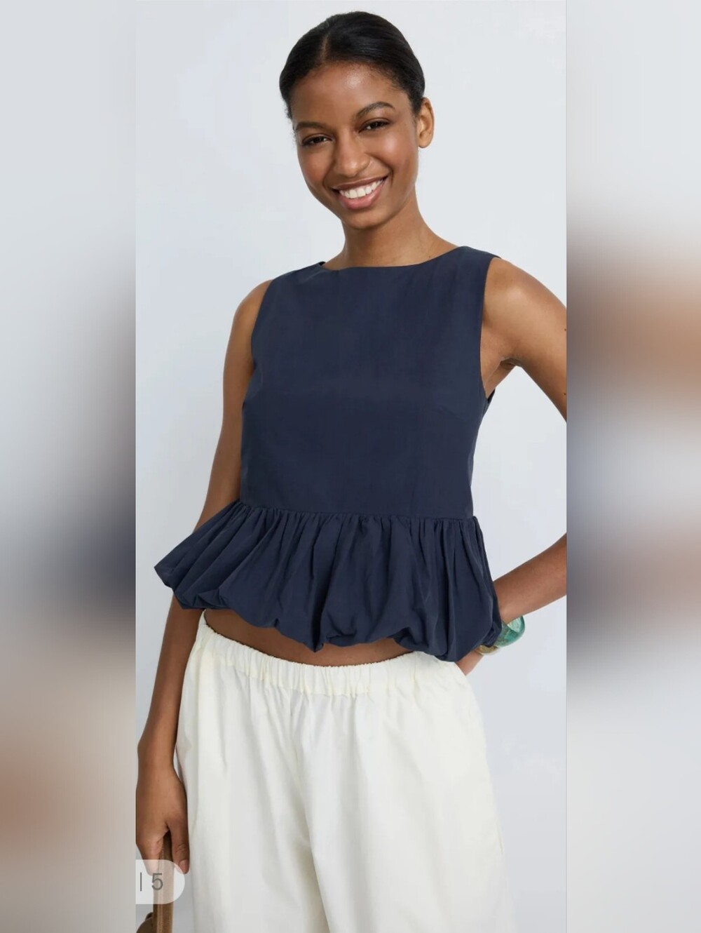 Onia HOT ITEM! The Boatneck Backless Bubble Top in Noir Navy. Sz Md. R2S!